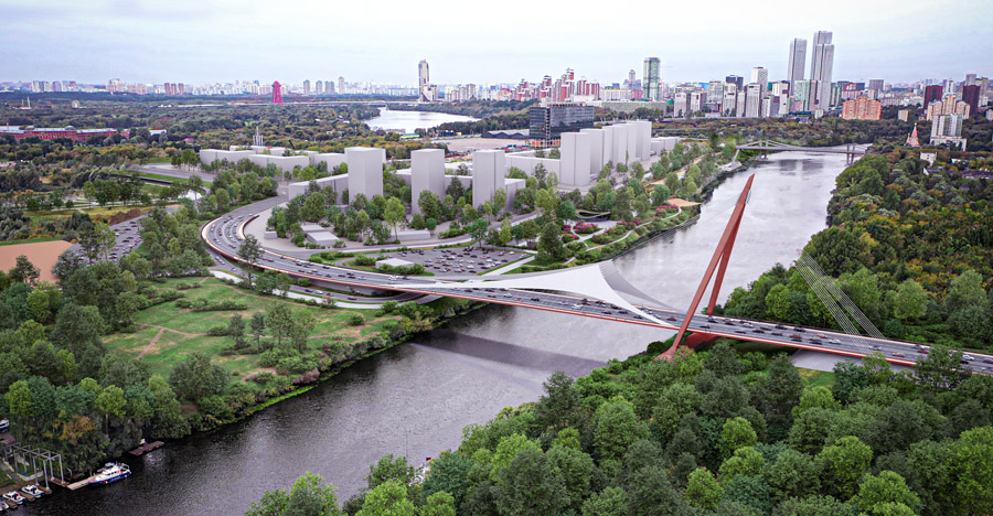 мост-"парус" на улицу Новозаводская