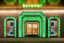 Bulgari Shanghai store. Подсветка фасада. Фото © Bulgari