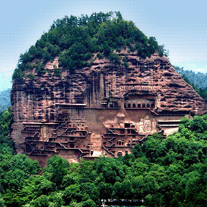 Гроты Майцзишань - самые большие буддийские пещерные монастыри Китая /// ОСОБАЯ АРХИТЕКТУРА