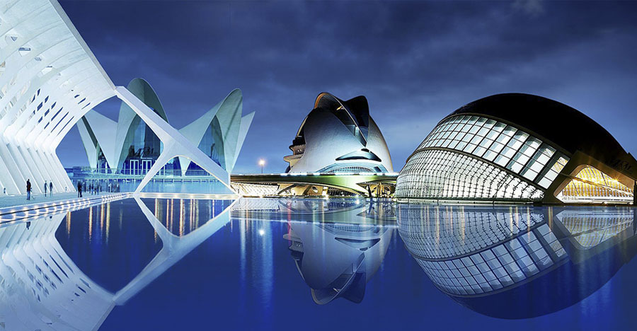 "Город искусств и наук" - фантастический архитектурный комплекс от Сантьяго Калатравы