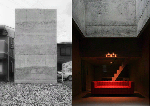 Японский стиль: бетонный дом-коробка без окон