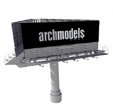 бесплатная 3d модель рекламный щит