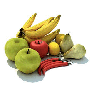 бесплатная 3d модель фрукты