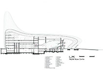 Культурный центр Гейдара Алиева.  Разрез. Фото © Zaha Hadid Architects